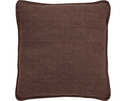Dutch Decor BOWIE - Kussenhoes 45x45 cm - van gewassen katoen - Chocolate Martini - donkerbruin - met rits - zonder binnenkussen