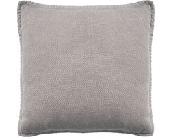Dutch Decor BOWIE - Kussenhoes 45x45 cm - van gewassen katoen - Driftwood - taupe - met rits - zonder binnenkussen