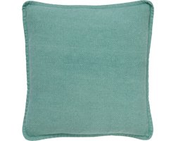Dutch Decor BOWIE - sierkussen 45x45 cm - gewassen katoen - Jadeite - groen - Inclusief binnenkussen - Luxe kussens voor woonkamer & bank