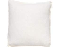 Dutch Decor BOWIE - Sierkussen 45x45 cm - van gewassen katoen - Snow White - wit - Inclusief binnenkussen