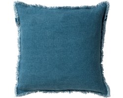 Dutch Decor BURTO - Kussenhoes 60x60 cm - gewassen katoen - Provincial Blue - lichtblauw - met rits - zonder binnenkussen