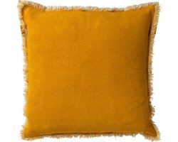 Dutch Decor BURTO - Sierkussen 45x45 cm - gewassen katoen - Golden Glow - geel - Inclusief binnenkussen - Luxe kussens voor woonkamer & bank