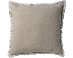 Dutch Decor BURTO - Sierkussen 45x45 cm - gewassen katoen - Pumice Stone - beige - Inclusief binnenkussen