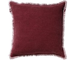 Dutch Decor BURTO - Sierkussen 60x60 cm - gewassen katoen - Merlot - rood - Inclusief binnenkussen