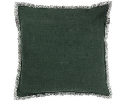 Dutch Decor BURTO - Sierkussen 60x60 cm - gewassen katoen - Mountain View - donkergroen - Inclusief binnenkussen - Luxe kussens voor woonkamer & bank