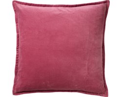 Dutch Decor CAITH - Kussenhoes 50x50 cm - 100% katoen - velvet - lekker zacht - Heather Rose - roze - met rits - zonder binnenkussen