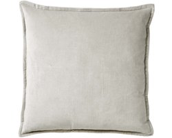Dutch Decor CAITH - Kussenhoes 50x50 cm - 100% katoen velvet - Micro Chip - lichtgrijs - met rits - zonder binnenkussen