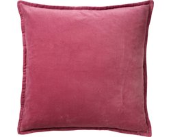 Dutch Decor CAITH - Sierkussen 50x50 cm - 100% katoen - velvet - lekker zacht - Heather Rose - roze - Inclusief binnenkussen - Luxe kussens voor woonkamer & bank