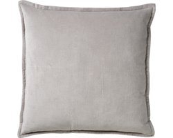 Dutch Decor CAITH - Sierkussen 50x50 cm - 100% katoen velvet - Micro Chip - lichtgrijs - Inclusief binnenkussen