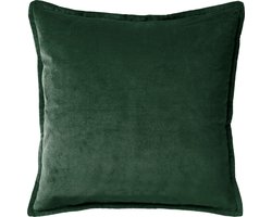 Dutch Decor CAITH - Sierkussen 50x50 cm - 100% katoen velvet - Mountain View - donkergroen - Inclusief binnenkussen - Luxe kussens voor woonkamer & bank