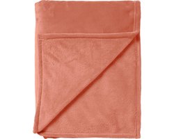 Dutch Decor - CHARLIE - plaid 200x220 cm - extra grote fleece deken - effen kleur - Muted Clay - roze