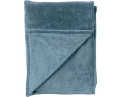 Dutch Decor - CHARLIE - plaid 200x220 cm - extra grote fleece deken - effen kleur - Provincial Blue - blauw