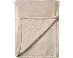 Dutch Decor - CHARLIE - plaid 200x220 cm - extra grote fleece deken - effen kleur - Pumice Stone - beige