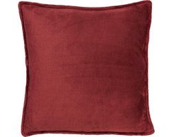 Dutch Decor CILLY - Sierkussen fleece 45x45 cm - Merlot - rood - Inclusief binnenkussen