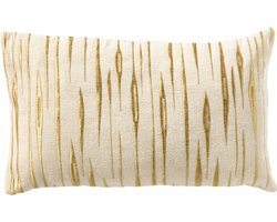 Dutch Decor CONNOR - Kussenhoes 30x50 cm - met subtiel goud accent - Snow White - wit en goud - met rits - zonder binnenkussen