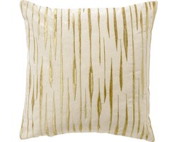Dutch Decor CONNOR - kussenhoes 45x45 cm - subtiel goudaccent - Snow White - wit, goud - met rits - zonder binnenkussen