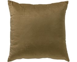 Dutch Decor CROCO - Sierkussen 40x40 cm - subtiele kroko print - Military Olive - groen - Inclusief binnenkussen