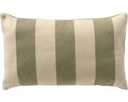 Dutch Decor CYRUS - kussenhoes outdoor 30x50 cm - waterafstotend en uv-bestendig - gestreept - Swamp - groen