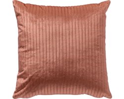 Dutch Decor DAVID - Kussenhoes 40x40 cm - voorzien van subtiel gestikt streepje - Muted Clay - roze - met rits - zonder binnenkussen