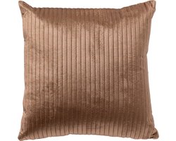Dutch Decor DAVID - Kussenhoes 40x40 cm - voorzien van subtiel gestikt streepje - Tobacco Brown - bruin - met rits - zonder binnenkussen