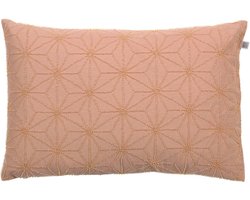 Dutch Decor DEBORA - Kussenhoes kraaltjes patroon - 40x60 cm - bruin - koper - roze - pasteltint - met rits