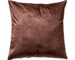 Dutch Decor ELAH - Kussenhoes 45x45 cm – subtiele structuur - in effen kleur - Cappuccino - bruin - met rits - zonder binnenkussen