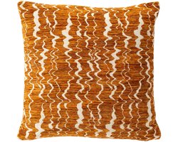 Dutch Decor ERIN - kussenhoes 45x45 cm - geweven structuur - Potters Clay - oranje - met rits - zonder binnenkussen