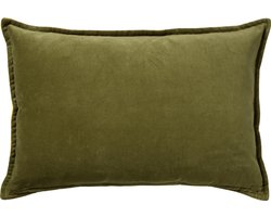 Dutch Decor FAY - Sierkussen 40x60 cm - velvet met 2 kleuren - Golden Glow + Calliste Green - geel en groen - Inclusief binnenkussen - Luxe kussens voor woonkamer & bank