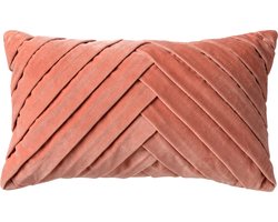 Dutch Decor FEMM - kussenhoes 30x50 cm - velvet - effen kleur - Muted Clay - roze - met rits - zonder binnenkussen