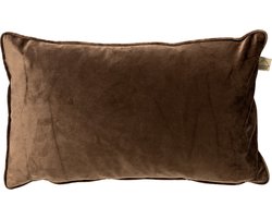 Dutch Decor FINN - Kussenhoes 30x50 cm - velvet - lendekussen - Chocolate Martini - donkerbruin - met rits - zonder binnenkussen