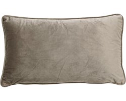 Dutch Decor FINN - Kussenhoes 30x50 cm - velvet - lendekussen - Driftwood - taupe - met rits - zonder binnenkussen