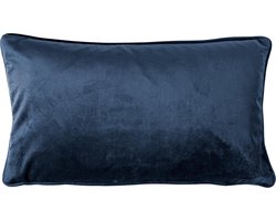 Dutch Decor FINN - Kussenhoes 30x50 cm - velvet - lendekussen - Insignia Blue - donkerblauw - met rits - zonder binnenkussen