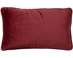 Dutch Decor FINN - Kussenhoes 30x50 cm - velvet - lendekussen - Merlot - rood - met rits - zonder binnenkussen