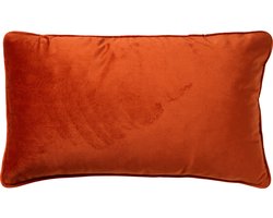 Dutch Decor FINN - Kussenhoes 30x50 cm - velvet - lendekussen - Potters Clay - oranje - met rits - zonder binnenkussen