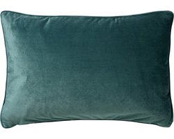 Dutch Decor FINN - Kussenhoes 40x60 cm - velvet - effen kleur - Sagebrush Green - groen - met rits - zonder binnenkussen