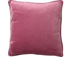 Dutch Decor FINN - Kussenhoes 45x45 cm - velvet - effen kleur - Heather Rose - roze - met rits - zonder binnenkussen