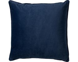 Dutch Decor FINN - Kussenhoes 45x45 cm - velvet - effen kleur - Insignia Blue - donkerblauw - met rits - zonder binnenkussen