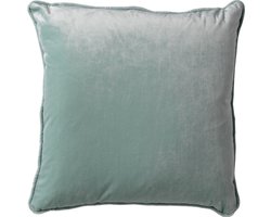 Dutch Decor FINN - Kussenhoes 45x45 cm - velvet - effen kleur - Jadeite - lichtgroen - met rits - zonder binnenkussen