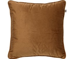 Dutch Decor FINN - Kussenhoes 45x45 cm - velvet - effen kleur - Tobacco Brown - bruin - met rits - zonder binnenkussen