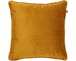 Dutch Decor FINN - Kussenhoes 60x60 cm - velvet - effen kleur - Chai Tea - geel - met rits - zonder binnenkussen