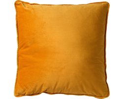 Dutch Decor FINN - Kussenhoes 60x60 cm - velvet - effen kleur - Golden Glow - geel - met rits - zonder binnenkussen