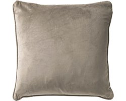 Dutch Decor FINN - Kussenhoes 60x60 cm - velvet - effen kleur - taupe - met rits - zonder binnenkussen