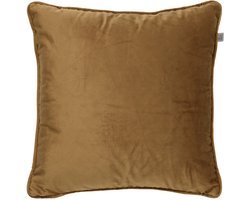 Dutch Decor FINN - Kussenhoes 60x60 cm - velvet - effen kleur - Tobacco Brown - bruin - met rits - zonder binnenkussen