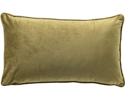 Dutch Decor FINN - sierkussen 30x50 cm - velvet - effen kleur - Green Moss - groen - Inclusief binnenkussen - Luxe kussens voor woonkamer & bank