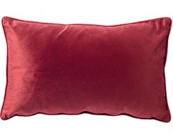 Dutch Decor FINN - Sierkussen 30x50 cm - velvet - lendekussen - Merlot - rood - Inclusief binnenkussen - Luxe kussens voor woonkamer & bank