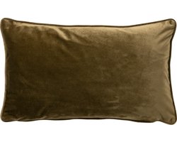 Dutch Decor FINN - Sierkussen 30x50 cm - velvet - lendekussen - Military Olive - groen - Inclusief binnenkussen