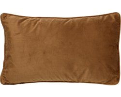 Dutch Decor FINN - Sierkussen 30x50 cm - velvet - lendekussen - Tobacco Brown - bruin - Inclusief binnenkussen - Luxe kussens voor woonkamer & bank