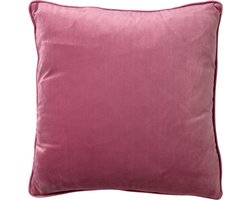 Dutch Decor FINN - Sierkussen 45x45 cm - velvet - effen kleur - Heather Rose - roze - Inclusief binnenkussen