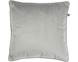 Dutch Decor FINN - Sierkussen 45x45 cm - velvet - effen kleur - Micro Chip - lichtgrijs - Inclusief binnenkussen