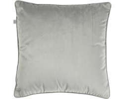 Dutch Decor FINN - Sierkussen 45x45 cm - velvet - effen kleur - Micro Chip - lichtgrijs - Inclusief binnenkussen - Luxe kussens voor woonkamer & bank